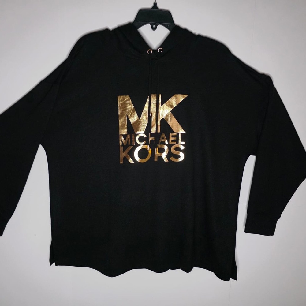 MICHAEL Michael Kors Black Hoodie with Gold Accents